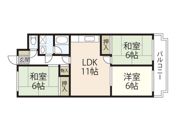 広島市西区井口台のマンションの間取り