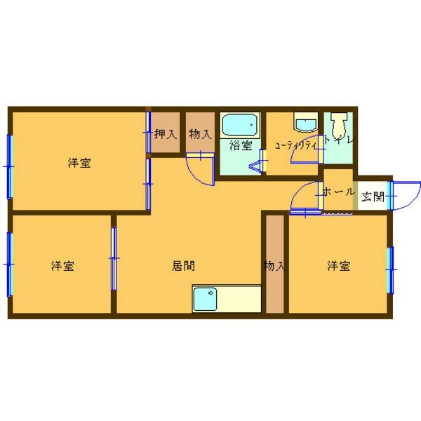 札幌市北区北三十六条西のマンションの間取り
