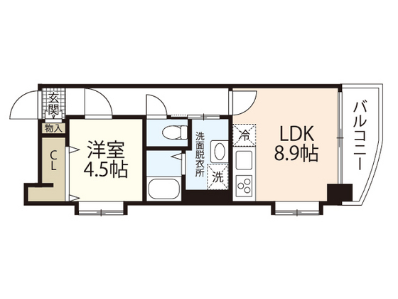 広島市中区宝町のマンションの間取り