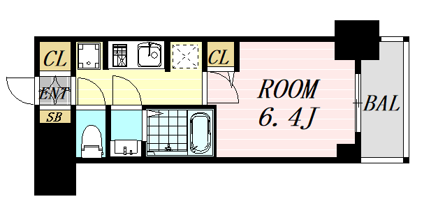 S-RESIDENCE江坂の間取り