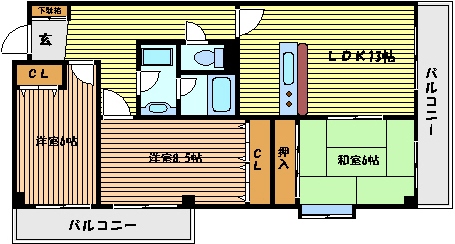 神戸市東灘区住吉東町のマンションの間取り