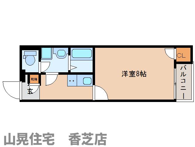 香芝市すみれ野のアパートの間取り