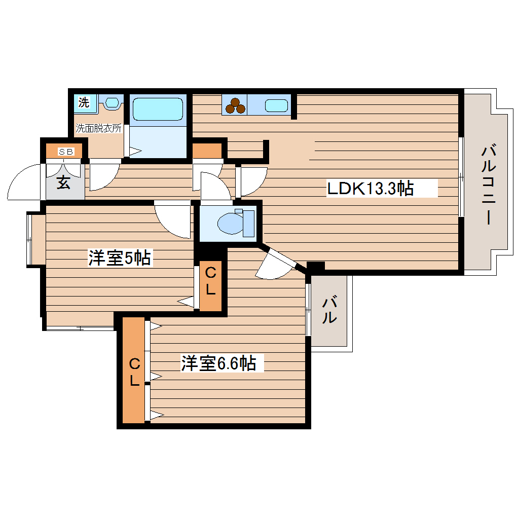 プライムアーバン長町一丁目の間取り