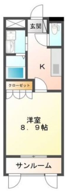 倉敷市上富井のマンションの間取り