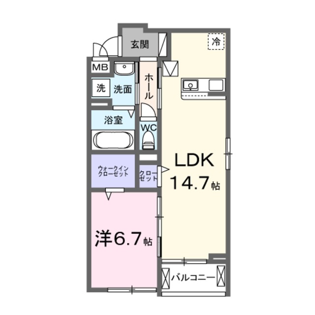 四條畷市江瀬美町のアパートの間取り