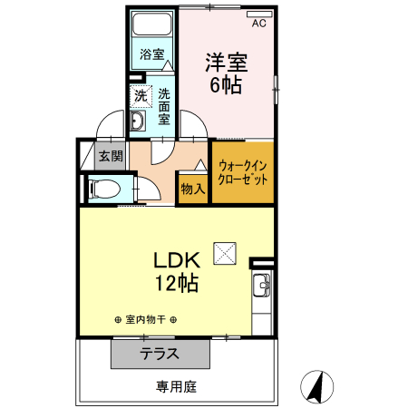 犬山市大字五郎丸のアパートの間取り