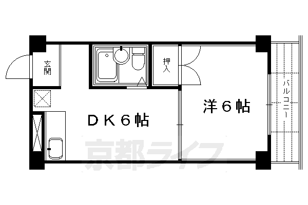 京都市下京区橘町のマンションの間取り