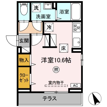 【相模原市中央区相模原のアパートの間取り】