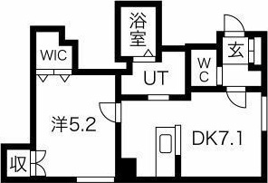 札幌市中央区南五条西のアパートの間取り