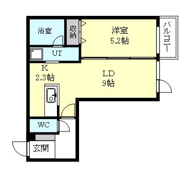 札幌市中央区宮の森三条のマンションの間取り