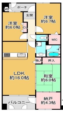 ライフコート北野の間取り