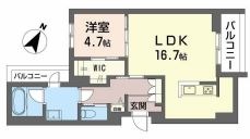 【倉敷市笹沖のマンションの間取り】