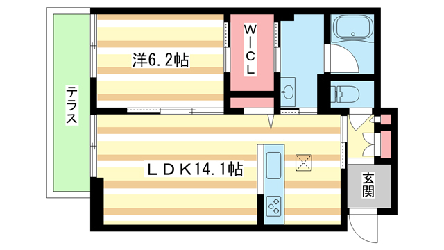 橿原市上品寺町のアパートの間取り