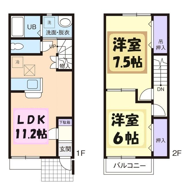 川越市大字上寺山のアパートの間取り