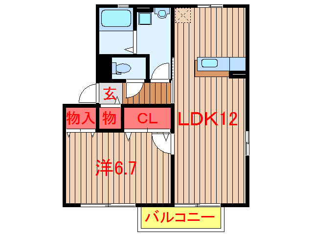 鎌ケ谷市鎌ケ谷のアパートの間取り