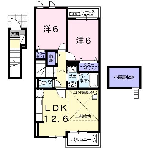 四日市市蒔田のアパートの間取り