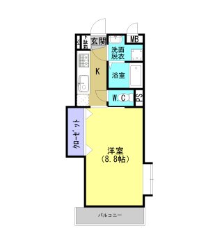 鹿児島市坂之上のマンションの間取り