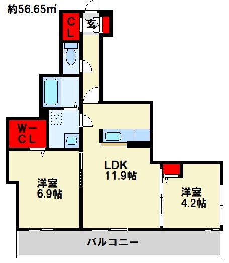 シャルムひびきのの間取り