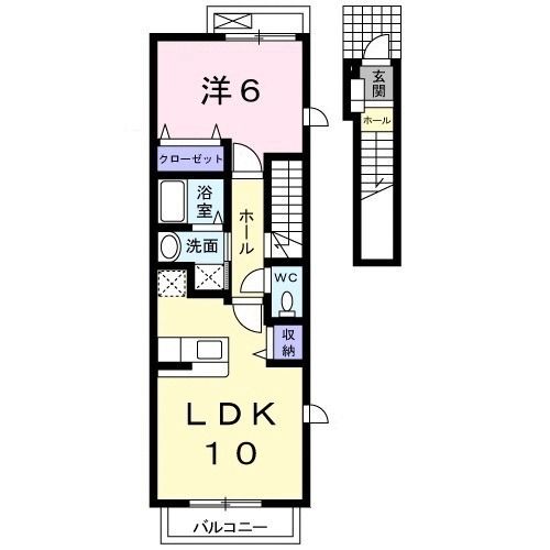 八王子市越野のアパートの間取り