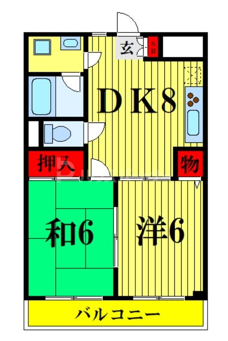 葛飾区東金町のマンションの間取り