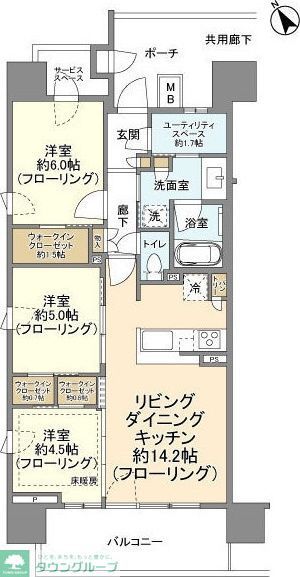 パークホームズ登戸ステーションアヴェニューの間取り