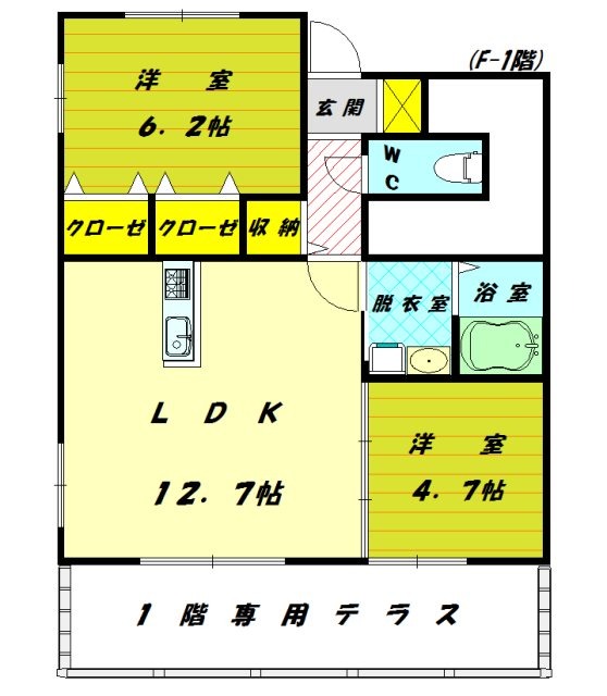 【福岡市東区三苫のアパートの間取り】