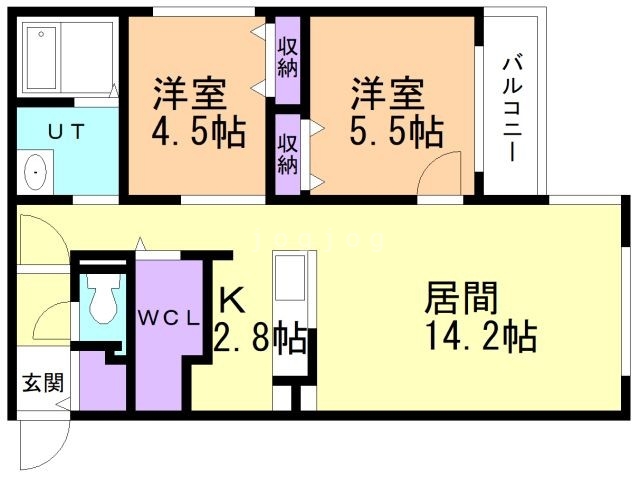 札幌市白石区菊水元町二条のマンションの間取り