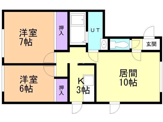 札幌市北区北二十四条西のアパートの間取り