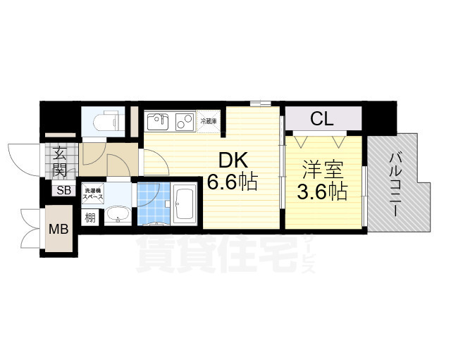 堺市堺区宿院町西のマンションの間取り