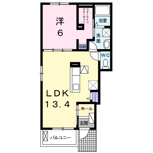 瀬戸内市邑久町山田庄のアパートの間取り