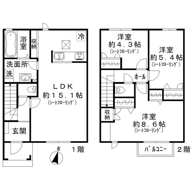 【Ｍ’ｓ　ｃｏｃｏ　ｔｏｗｎの間取り】