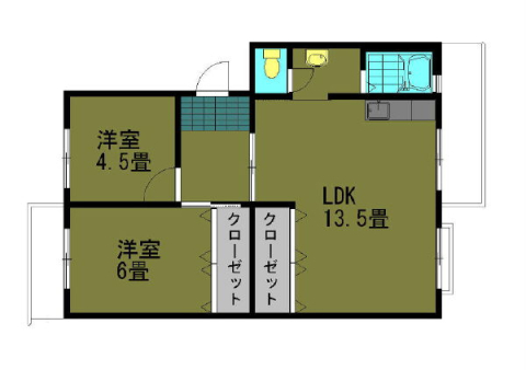 【刈谷市高須町のアパートの間取り】