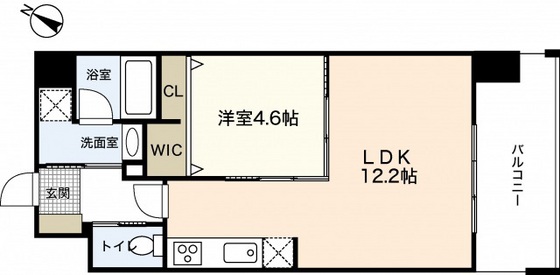 岡山県岡山市北区駅元町（マンション）の賃貸物件の間取り