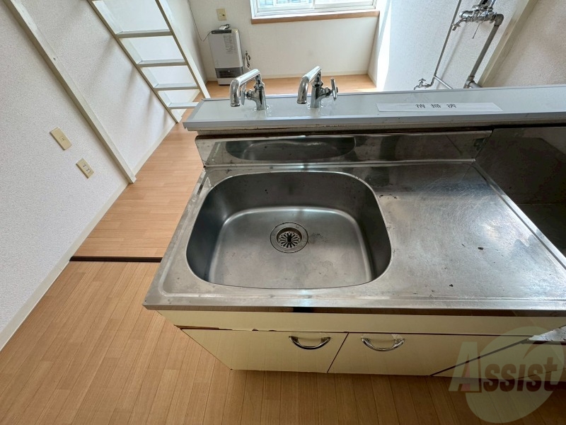 洗面設備　洗い物をするなら十分な広さがありますね。