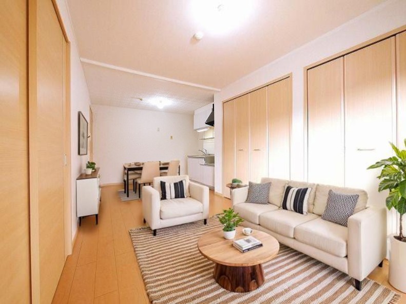 居室・リビング　CGで家具等を配置したもので家具等は含まれません