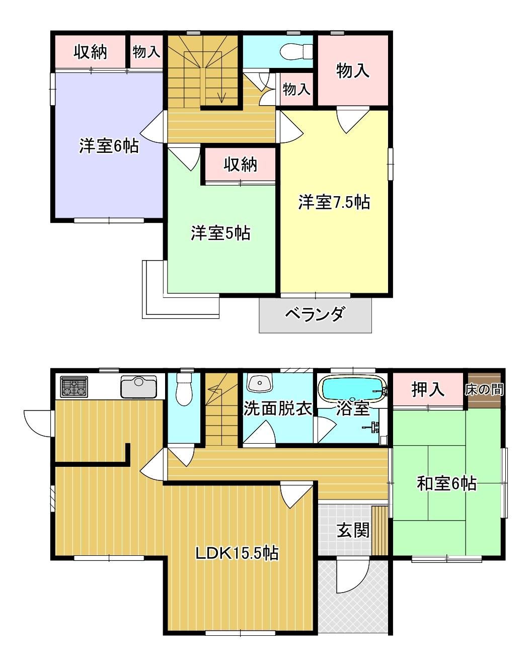 加須市花崎北1丁目28-181貸家の間取り写真