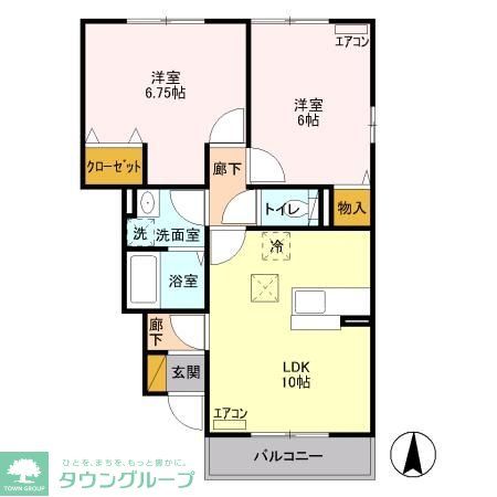 プリムヴェール上並榎Bの間取り写真