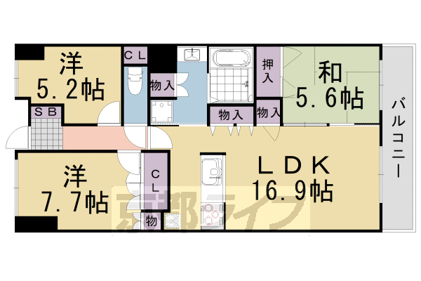 京都桂川つむぎの街 グランスクエアの間取り写真