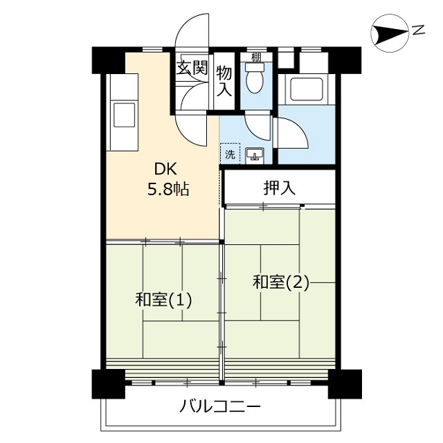 UR朝霞膝折の間取り写真