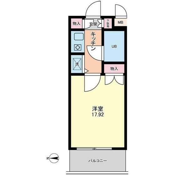 京王線 桜上水駅 徒歩3分 4階建 築40年の間取り写真