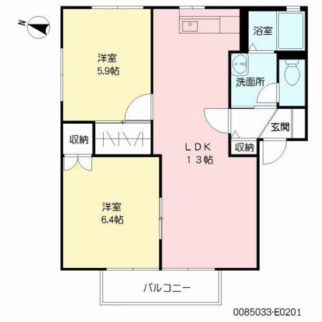 ハイラーク甘木　Ｅ棟の間取り