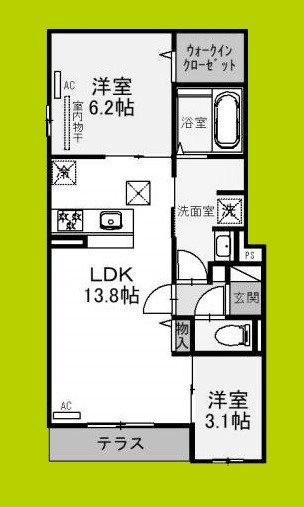 Clashist平野西Eastの間取り