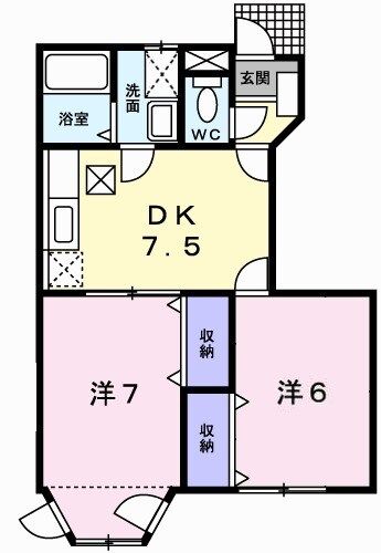 姫路市御立東のアパートの間取り