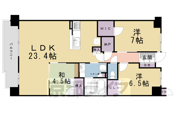 京都桂川つむぎの街　グランスクエアの間取り