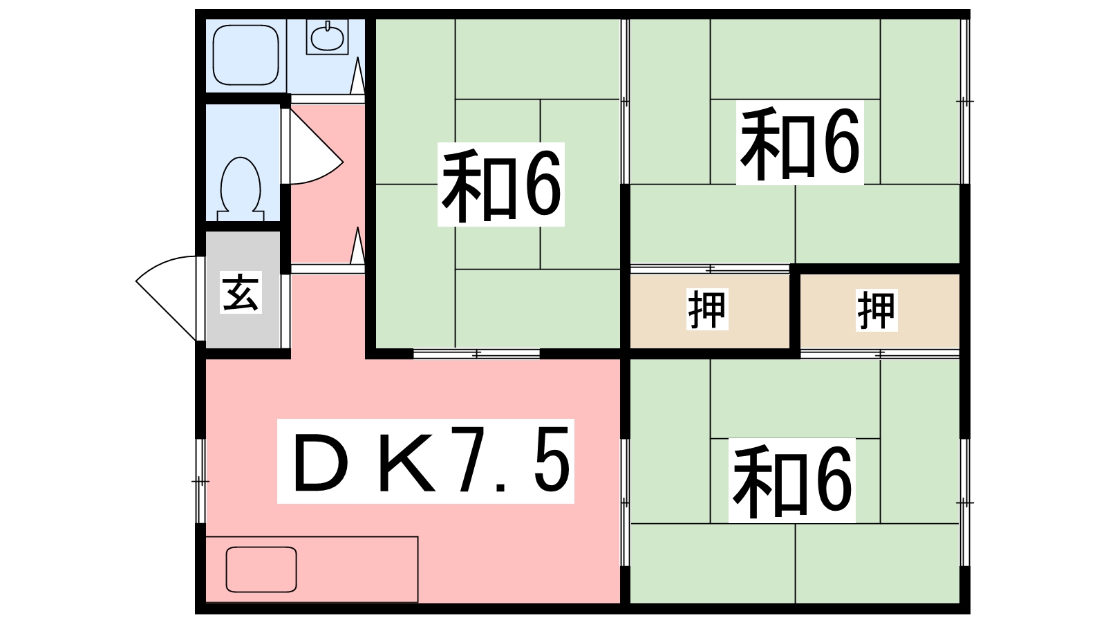 姫路市神子岡前のアパートの間取り