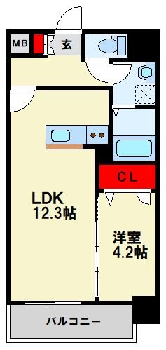 北九州市八幡西区陣原のマンションの間取り