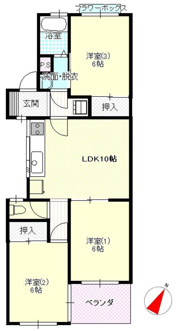 関マンションの間取り