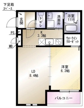 フジパレス上神田III番館の間取り