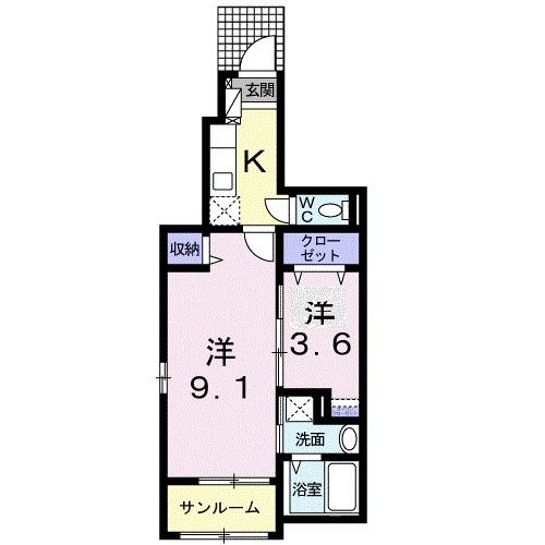 南さつま市加世田村原のアパートの間取り