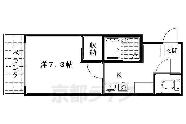 京都市下京区上若宮町のマンションの間取り